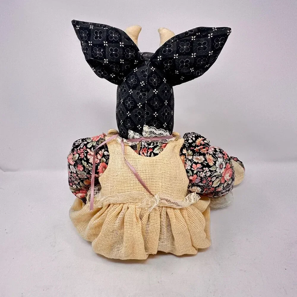 Vintage Handmade Primitive Fabric Cow Doll Country Folk Art Farmhouse Decor 18
